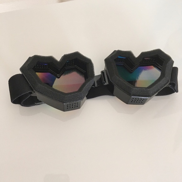 Black Heart Shape Goggles Mirror Sunglasses main image 8